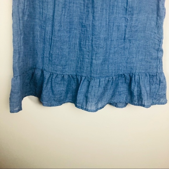 Lauren Conrad sleeveless blue chambray‎ top - Picture 8 of 14